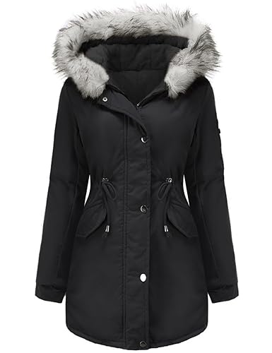 Tuopuda Manteau Femme Hiver Veste Polaire Chaud Parka Manches Longues