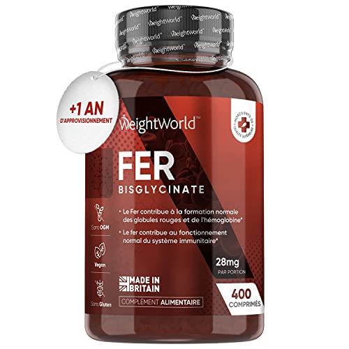 Fer Bisglycinate 28mg - 400 Micro-Comprimés Vegan (+1 an) -