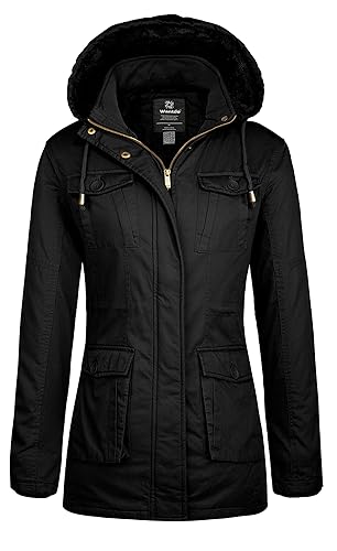 Wantdo Femme Parka en Coton Veste d'hiver Doublure Épaisse Veste