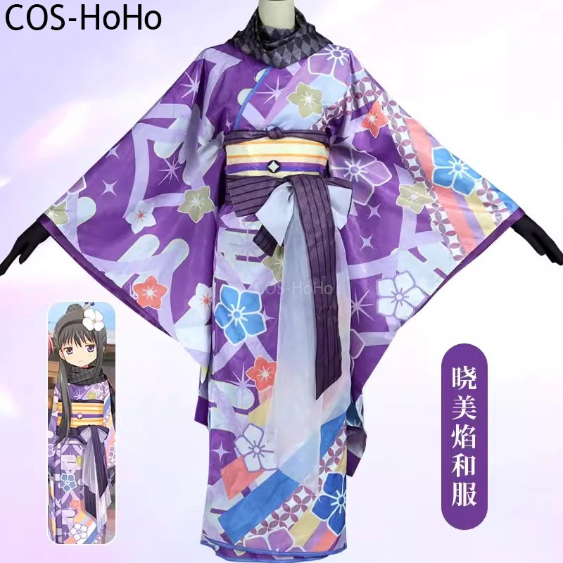 COS-HoHo Puella Magi Madoka Magica Akemi Homura violet Kimono peignoir
