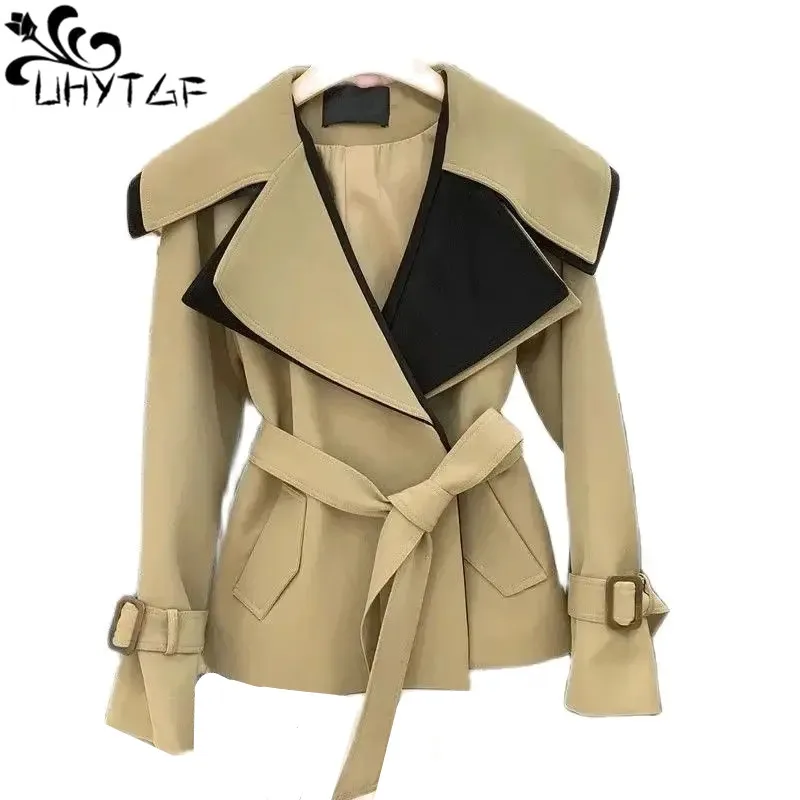 Manteau d'épissage coréen pour femme, coupe-vent à la taille, manteau